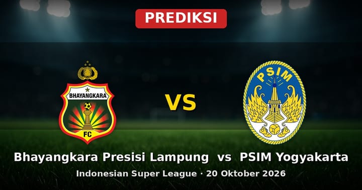 Prediksi Bhayangkara Presisi Lampung vs PSIM Yogyakarta Liga Indonesia 20 Okt 2026